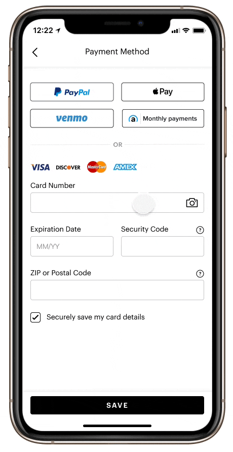 Credit card inline validation prototype